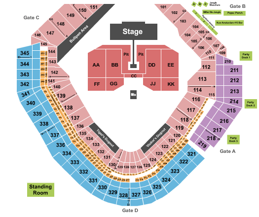 Comerica Park Green Day Seating Chart